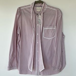 J. Crew Pink Striped Blouse
